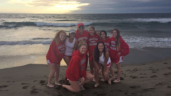 BC Women's Tennis waited until they won a 5-4 thriller over Santa Monica before having their beachfront photo op Thursday.